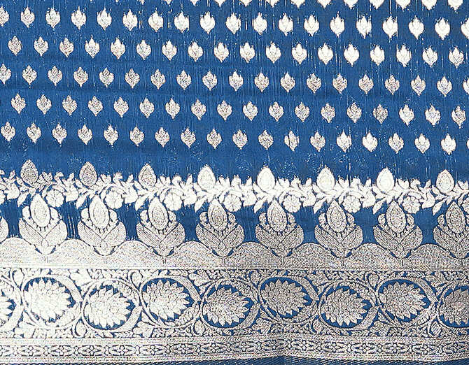 Midnight Blue Woven Patola Style Banarasi Silk Saree