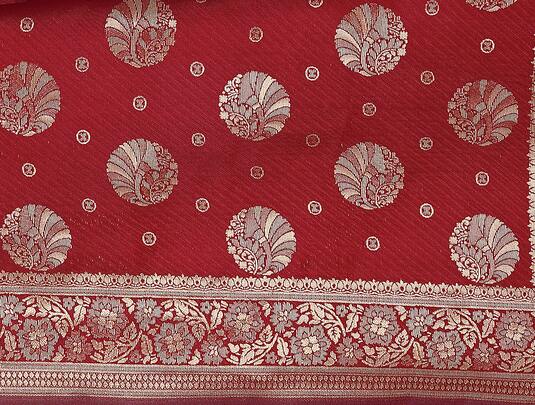 Maroon Woven Banarasi Silk Saree