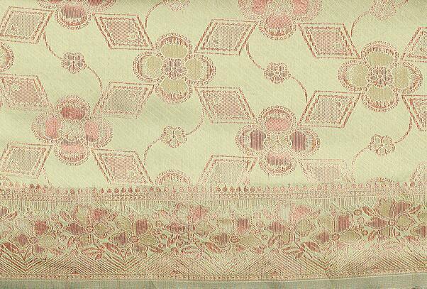 Pastel Green Woven Banarasi Silk Saree - VELIZAA