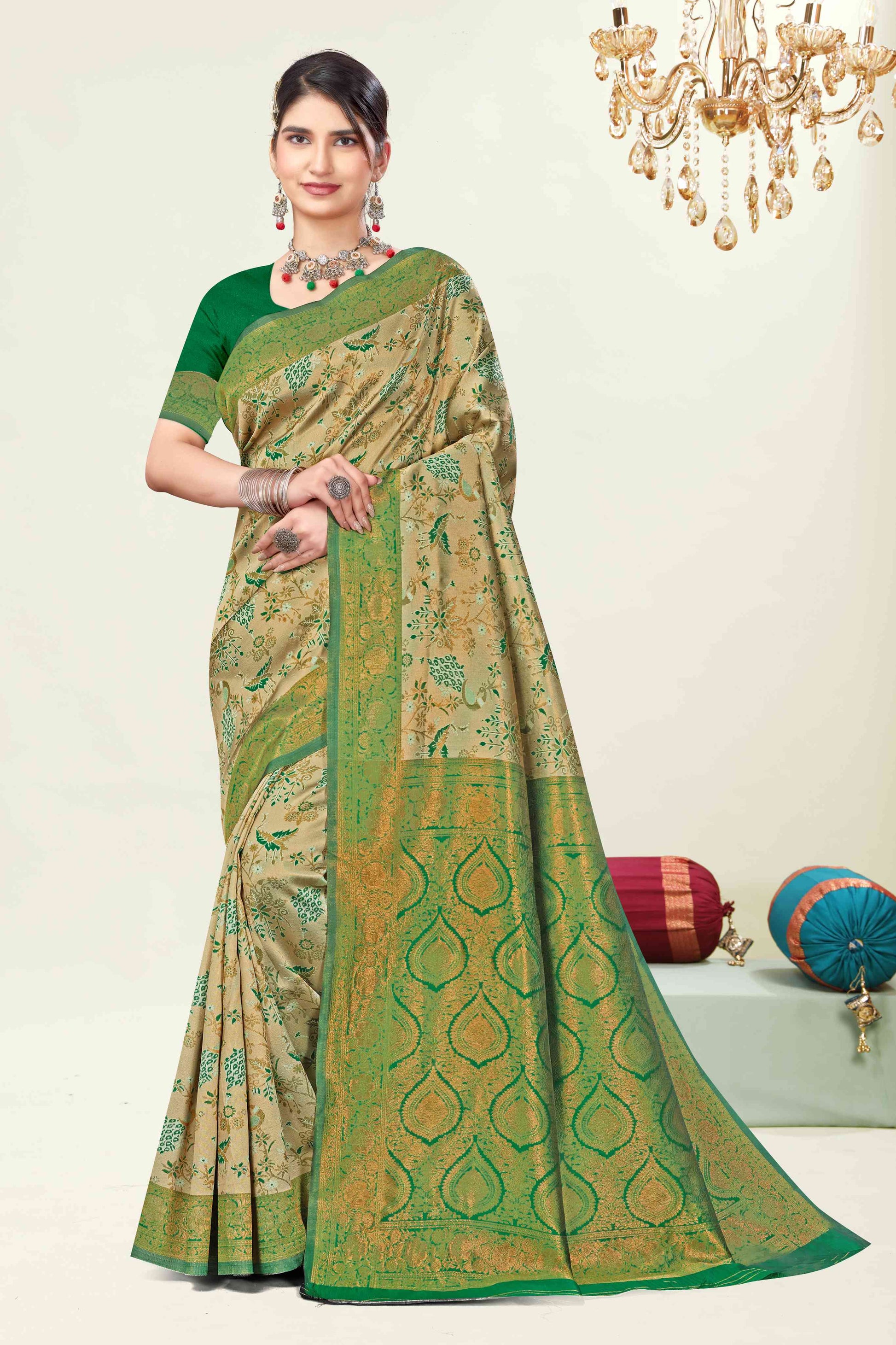 Emerald Glow Premium Kanjivaram Silk