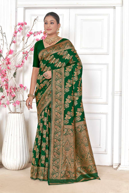 Green Banarasi Silk Saree