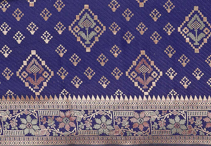 Royal Blue Woven Patola Style Banarasi Silk Saree