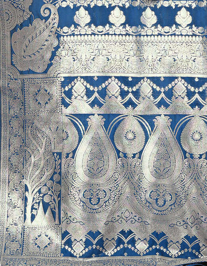 Midnight Blue Woven Patola Style Banarasi Silk Saree