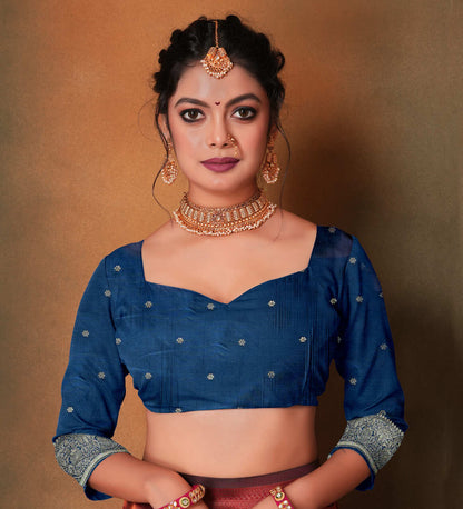 Midnight Blue Woven Patola Style Banarasi Silk Saree