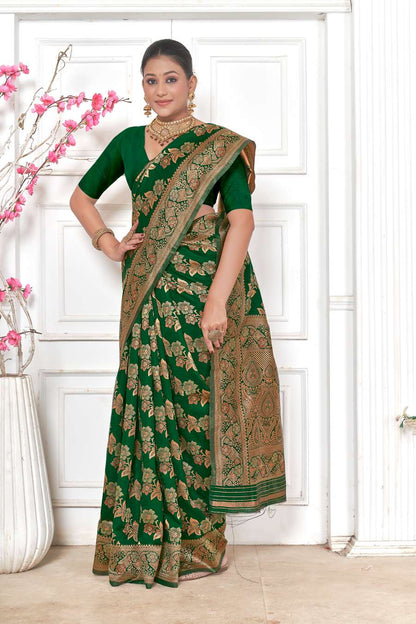 Green Banarasi Silk Saree