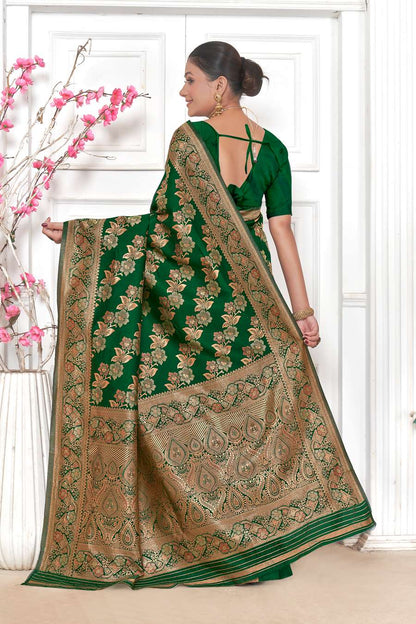 Green Banarasi Silk Saree
