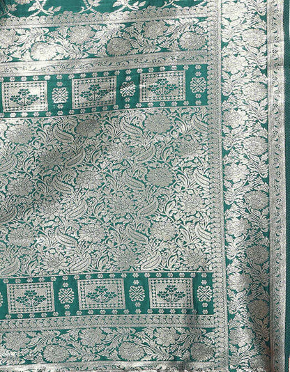 Emerald Green Woven Banarasi Silk Saree