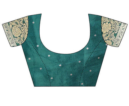 Emerald Green Woven Banarasi Silk Saree