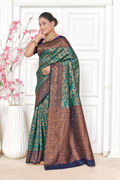 Emerald Green Kanjivaram Silk Saree