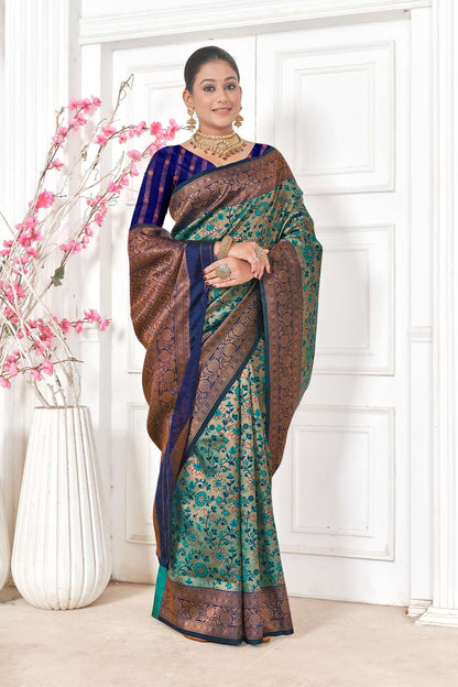 Emerald Green Kanjivaram Silk Saree