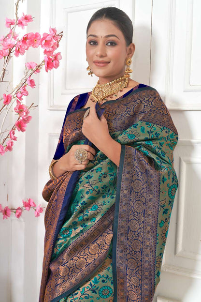 Emerald Green Kanjivaram Silk Saree